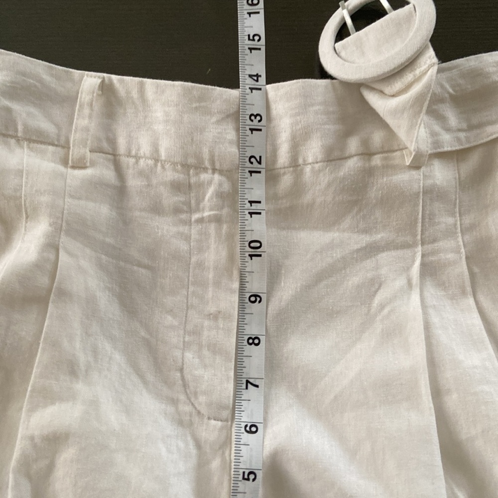 I.N.C. LINEN BLEND HIGH RISE WIDE LEG PANTS. WHITE - Picture 12 of 14